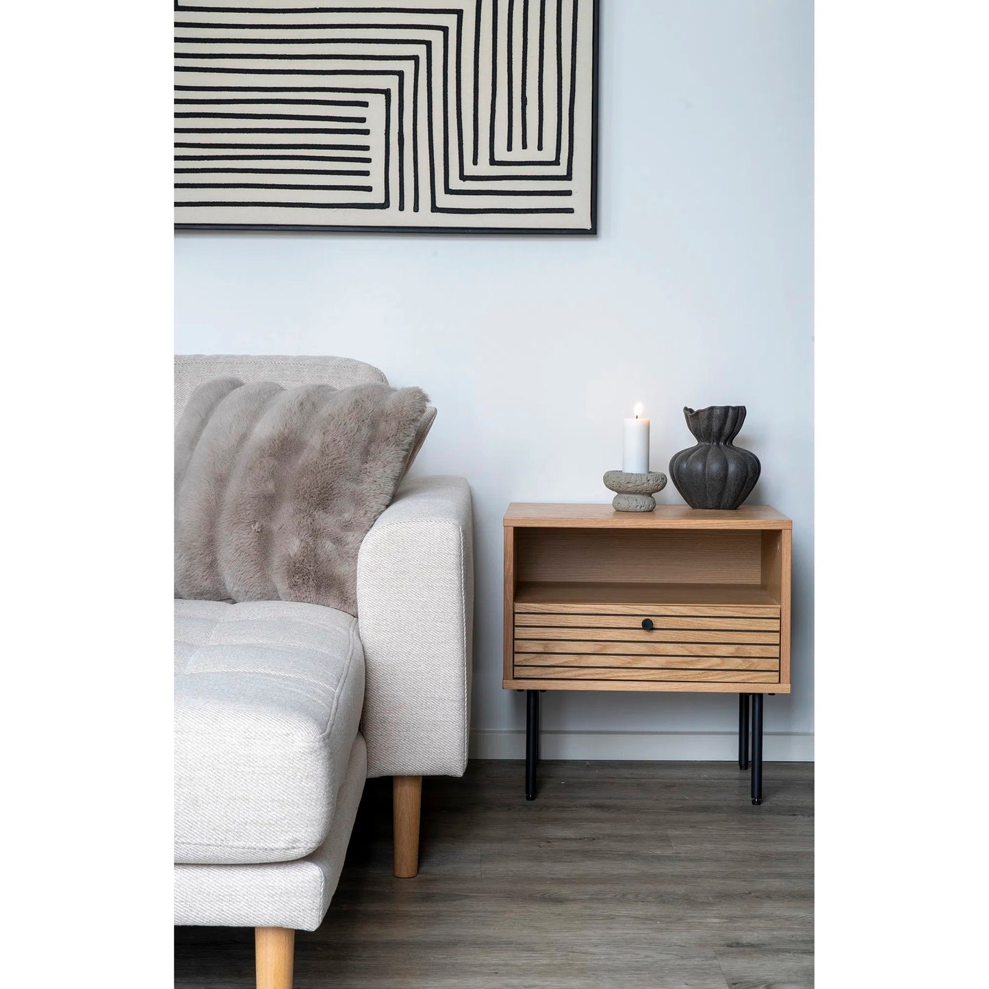 Galena kudde, beige fuskpäls