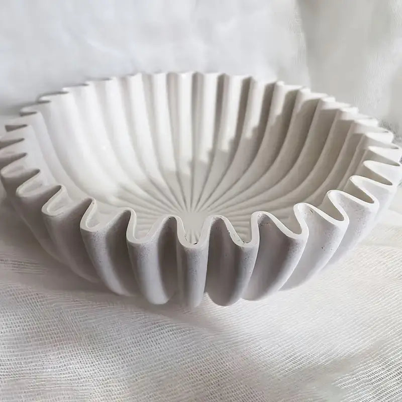 Large Decorative Bowl in White Resin