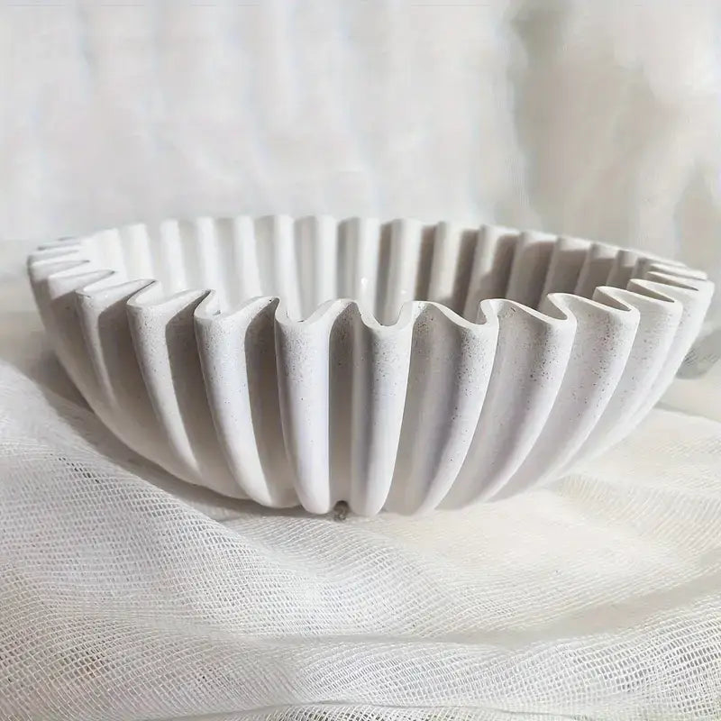 Large Decorative Bowl in White Resin