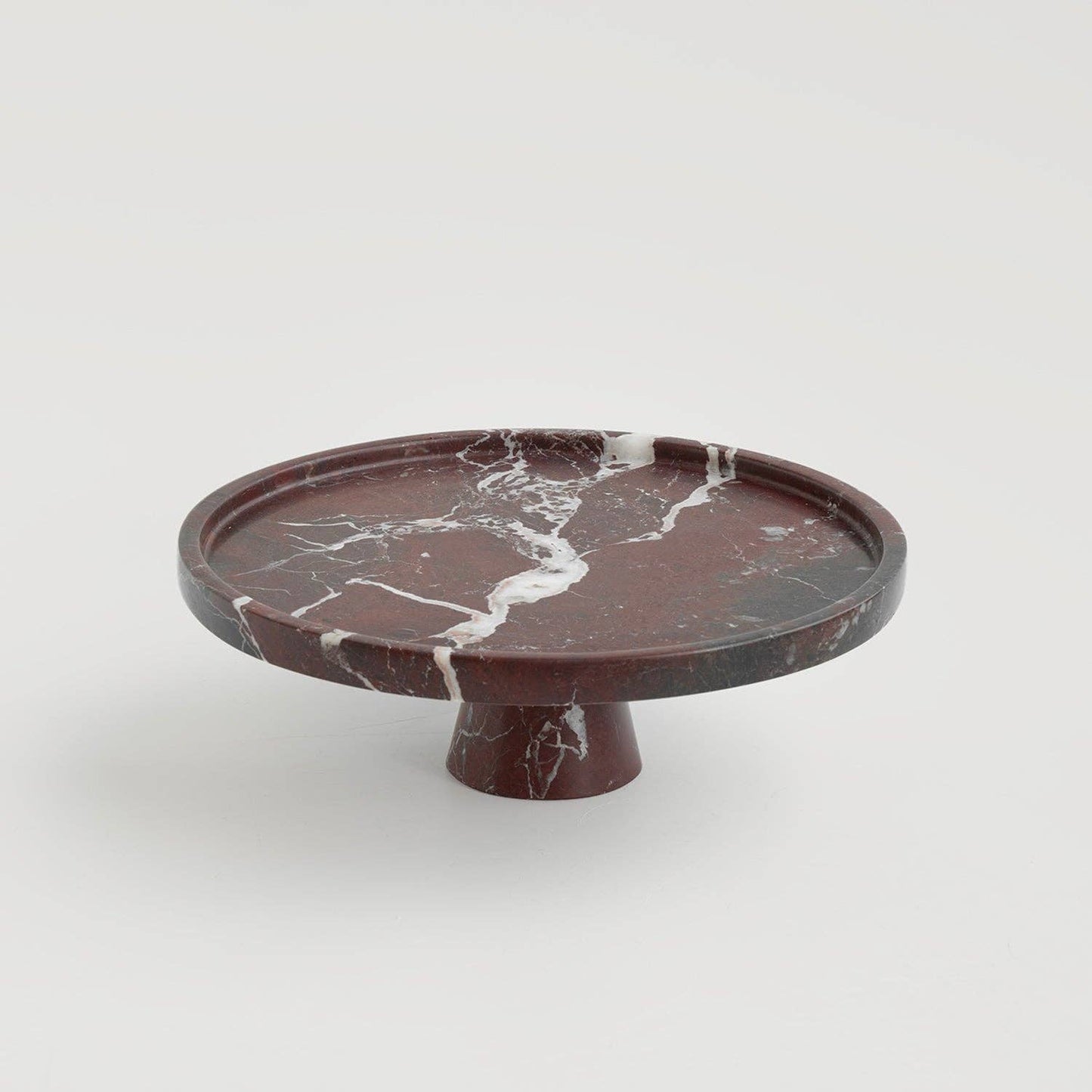 Rosso Levanto Marble Cake Stand
