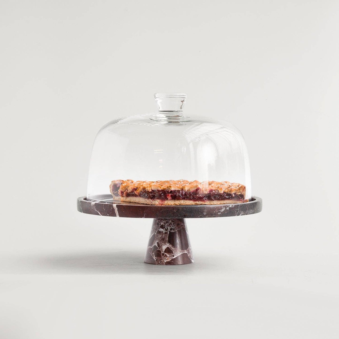 Rosso Levanto Marble Cake Stand