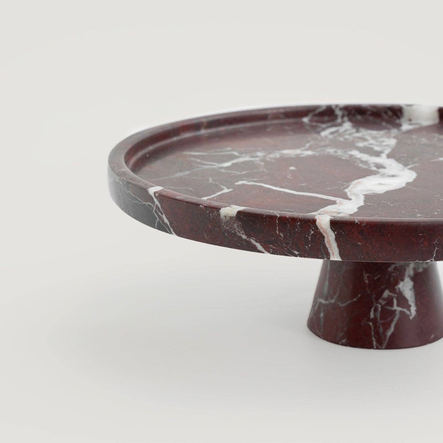 Rosso Levanto Marble Cake Stand