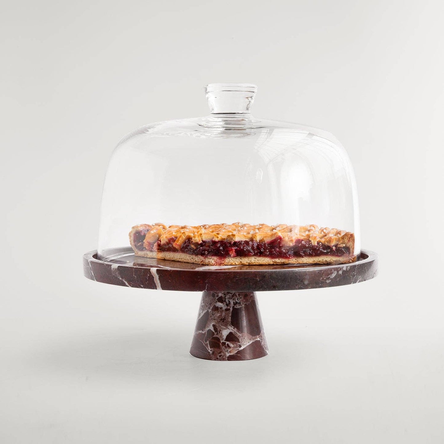 Rosso Levanto Marble Cake Stand