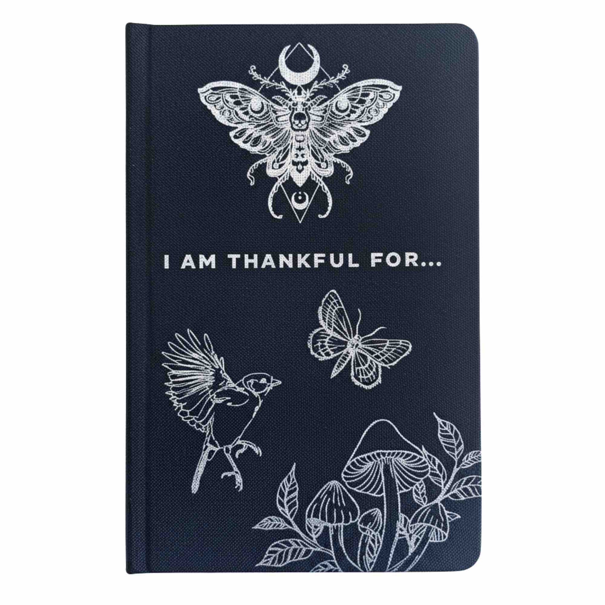 Black Gratitude Journal med 120 sidor och silverdetaljer.