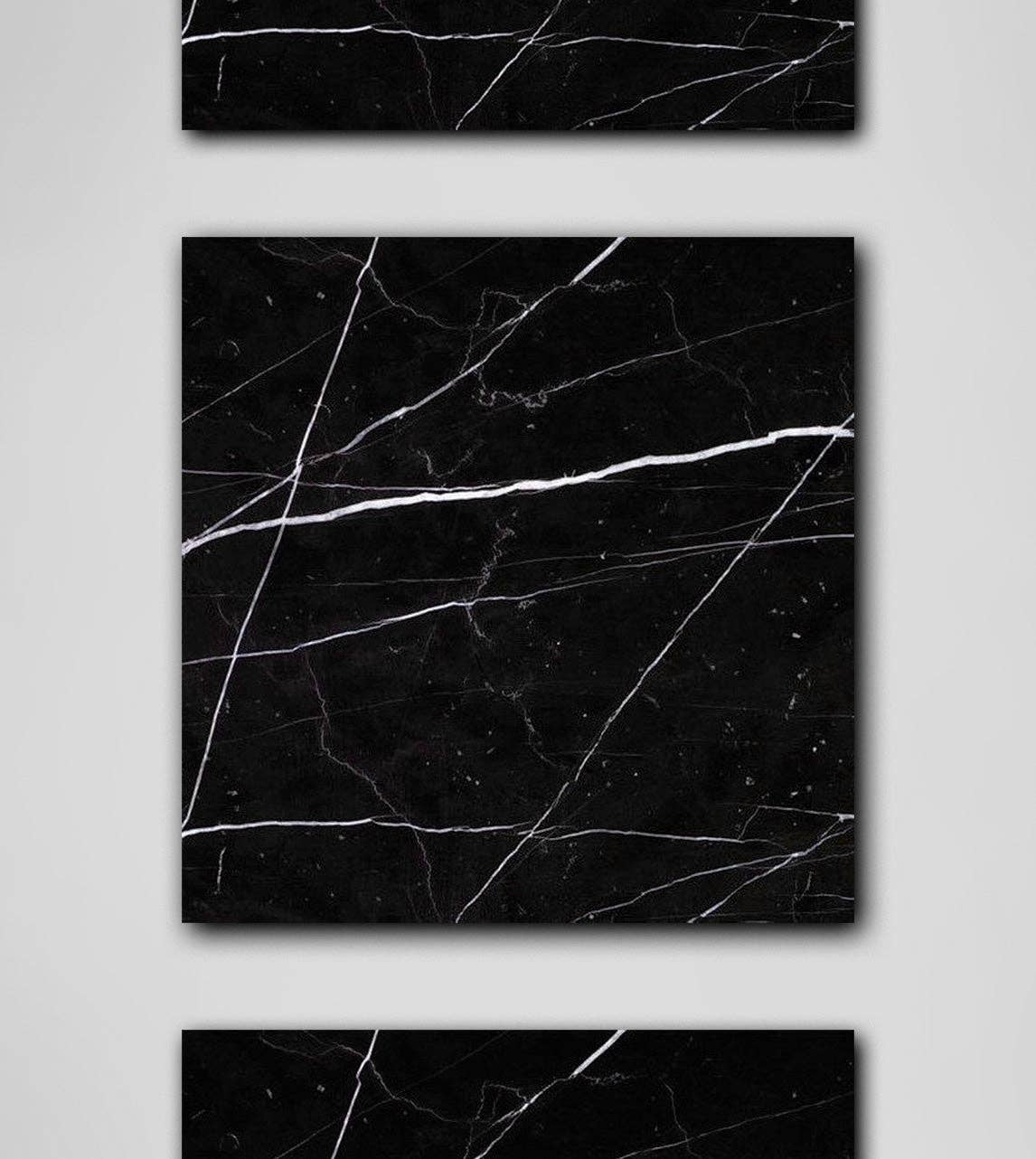 SVART MARMOR FYRKANTIG TALLRIK