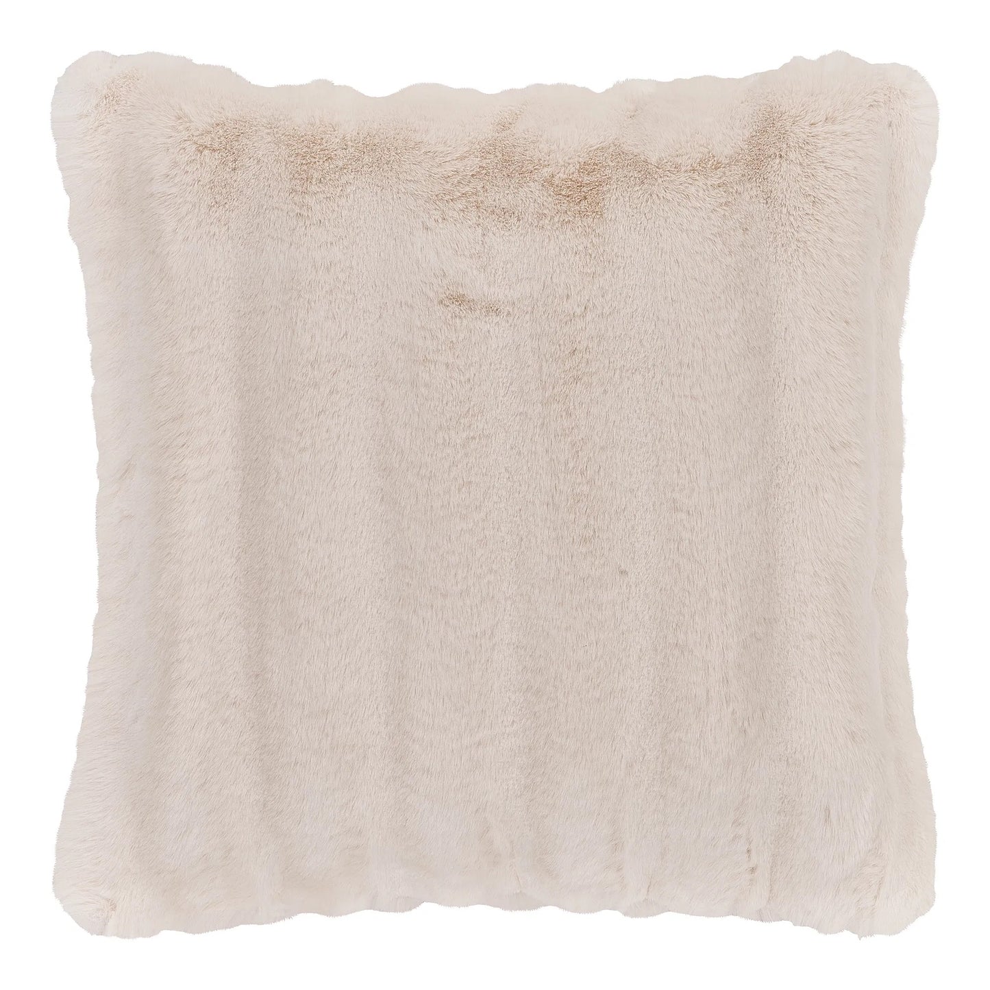 Kudde Galena i vit fuskpäls, 45x45 cm, framsida