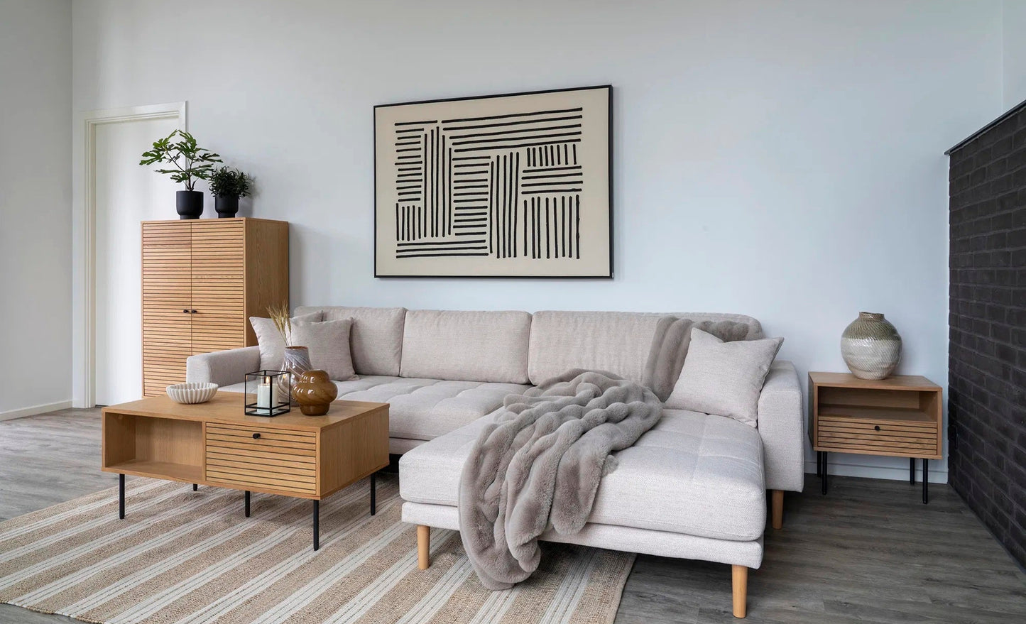 Galena pläd i beige konstpäls, 130x180 cm, helbild