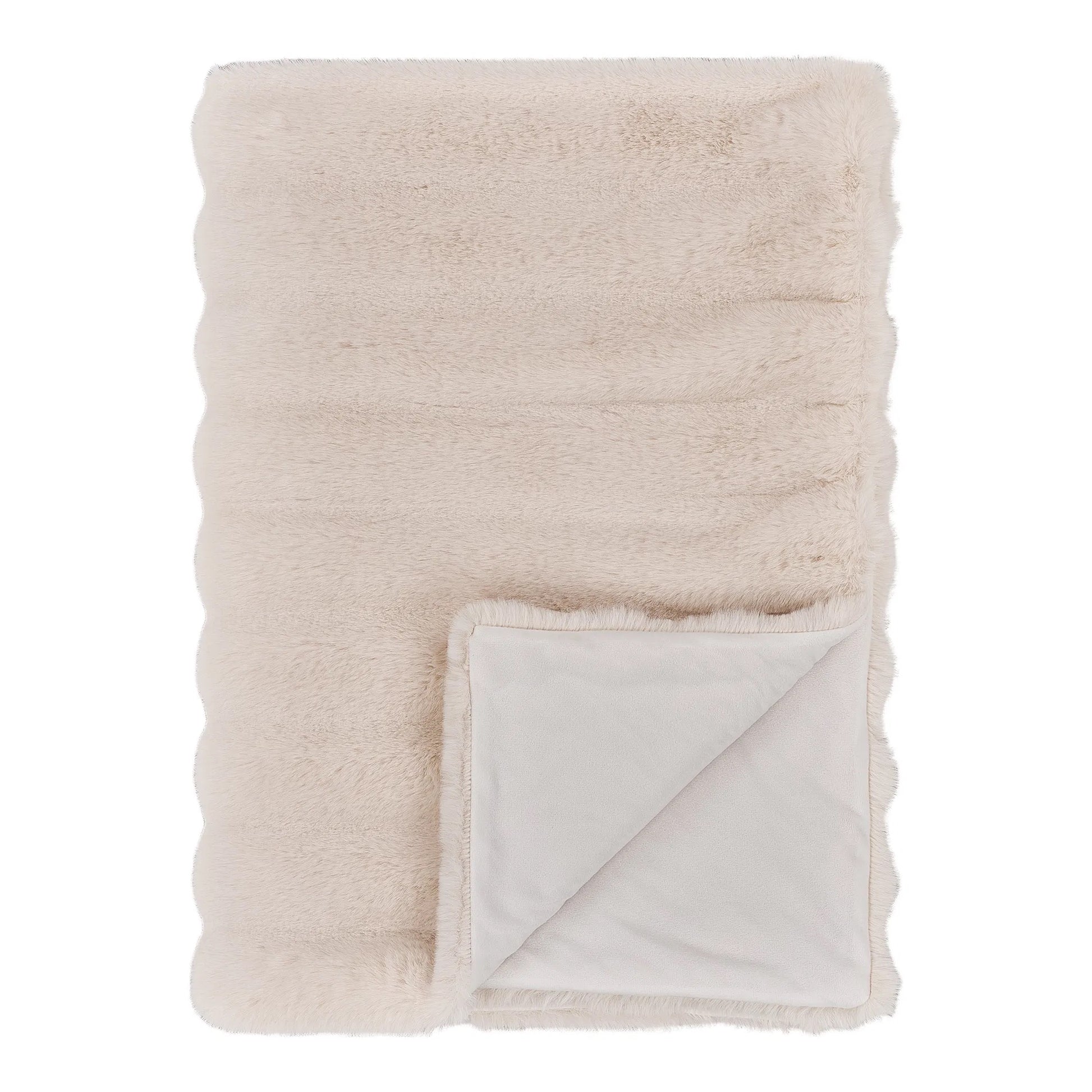 Vit Galena pläd i fuskpäls 130x180 cm, vikt